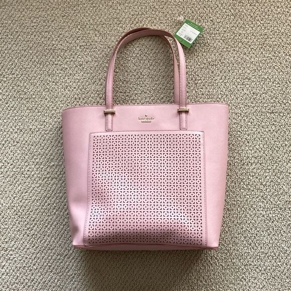 NEW Kate Spade Cedar Street Perforated Taylor Bag Handbag Texture Pink 2014 NWT - Picture 2 of 12